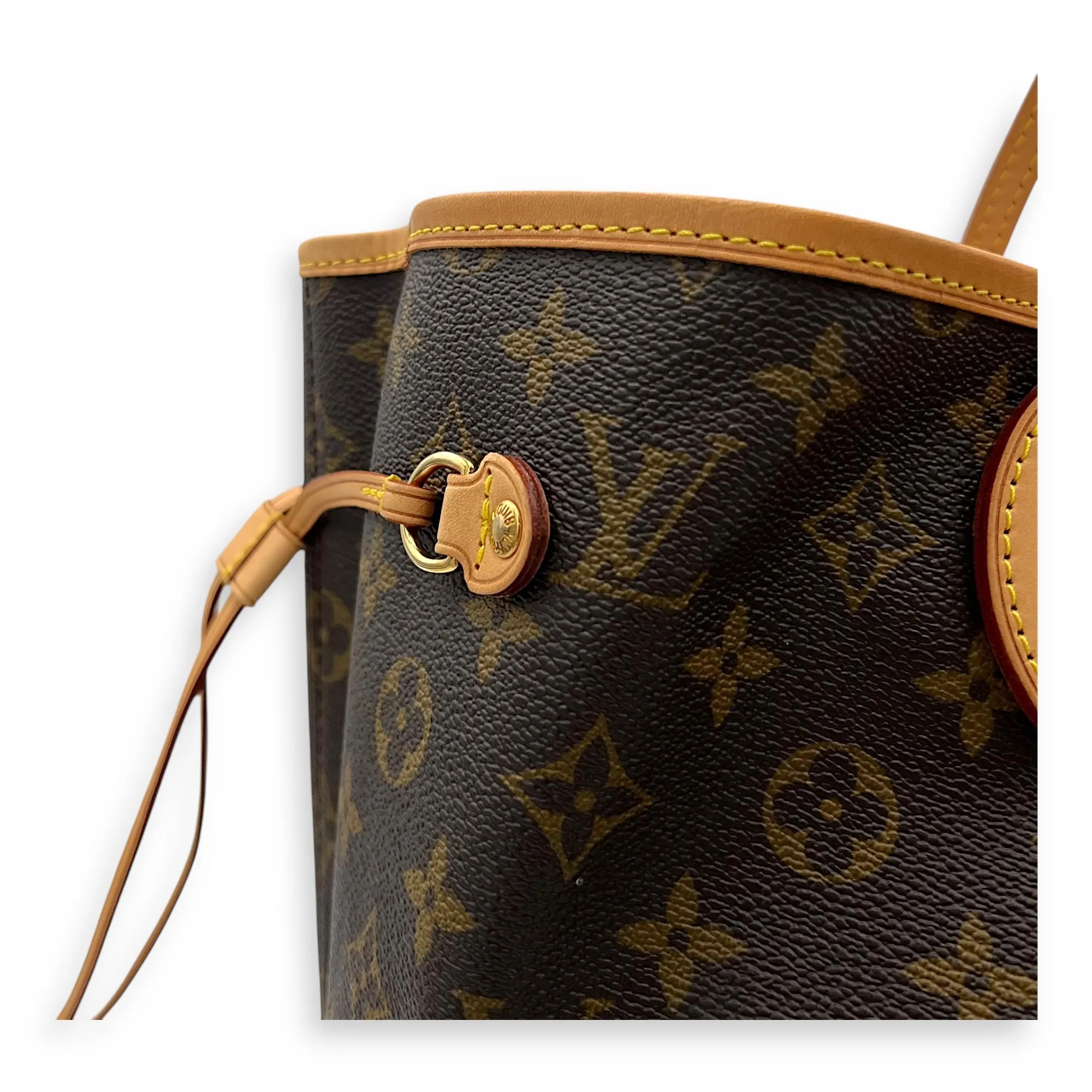 Neverfull Tote Bag GM Brown in Coated Canvas, Gold hardware