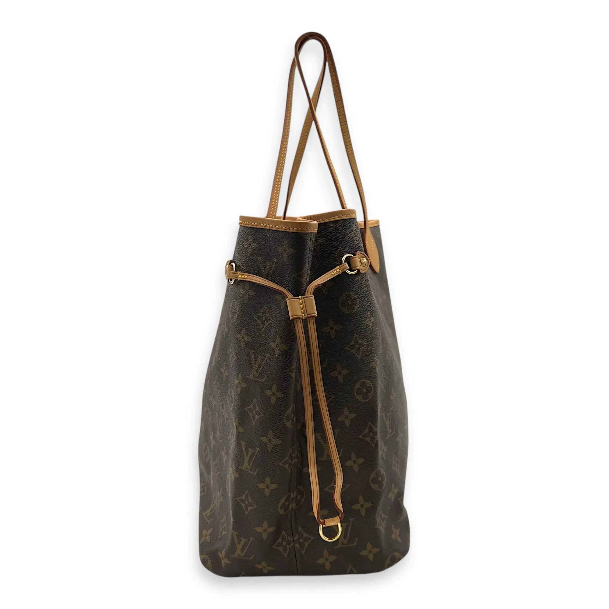 Neverfull Tote Bag GM Brown in Coated Canvas, Gold hardware
