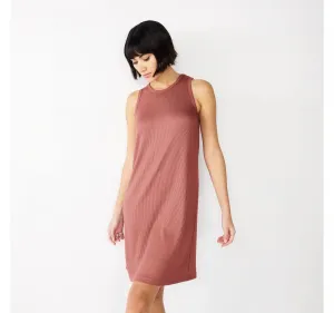 Nine West Womens Rib Sleeveless Racerback Swing Dress WW21Y311RS