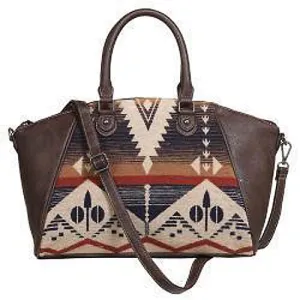 Nocona Ladies Chocolate Southwest Print Jolene Conceal Carry Satchel