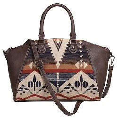 Nocona Ladies Chocolate Southwest Print Jolene Conceal Carry Satchel