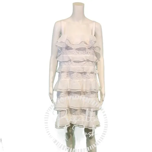 NWT Lilly Pulitzer “Olive” White Ruffle Tank Dress 14