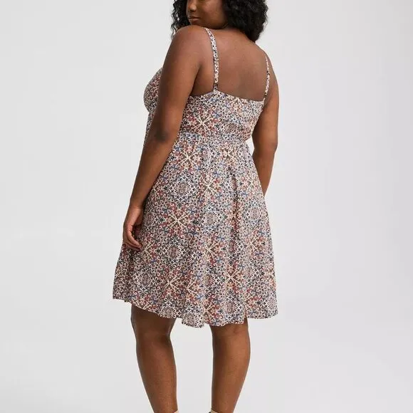 ❤️NWT TORRID MINI TRAPEZE POCKETS DRESS - SLEEVELESS MEDALLION PRINT - PLUS SIZE