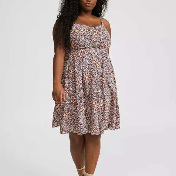 ❤️NWT TORRID MINI TRAPEZE POCKETS DRESS - SLEEVELESS MEDALLION PRINT - PLUS SIZE