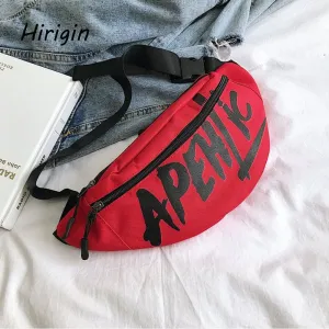 Nylon printed letters small satchel