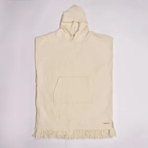 O&E WMNS WAFFLE HOODED PONCHO - ANTIQUE WHITE