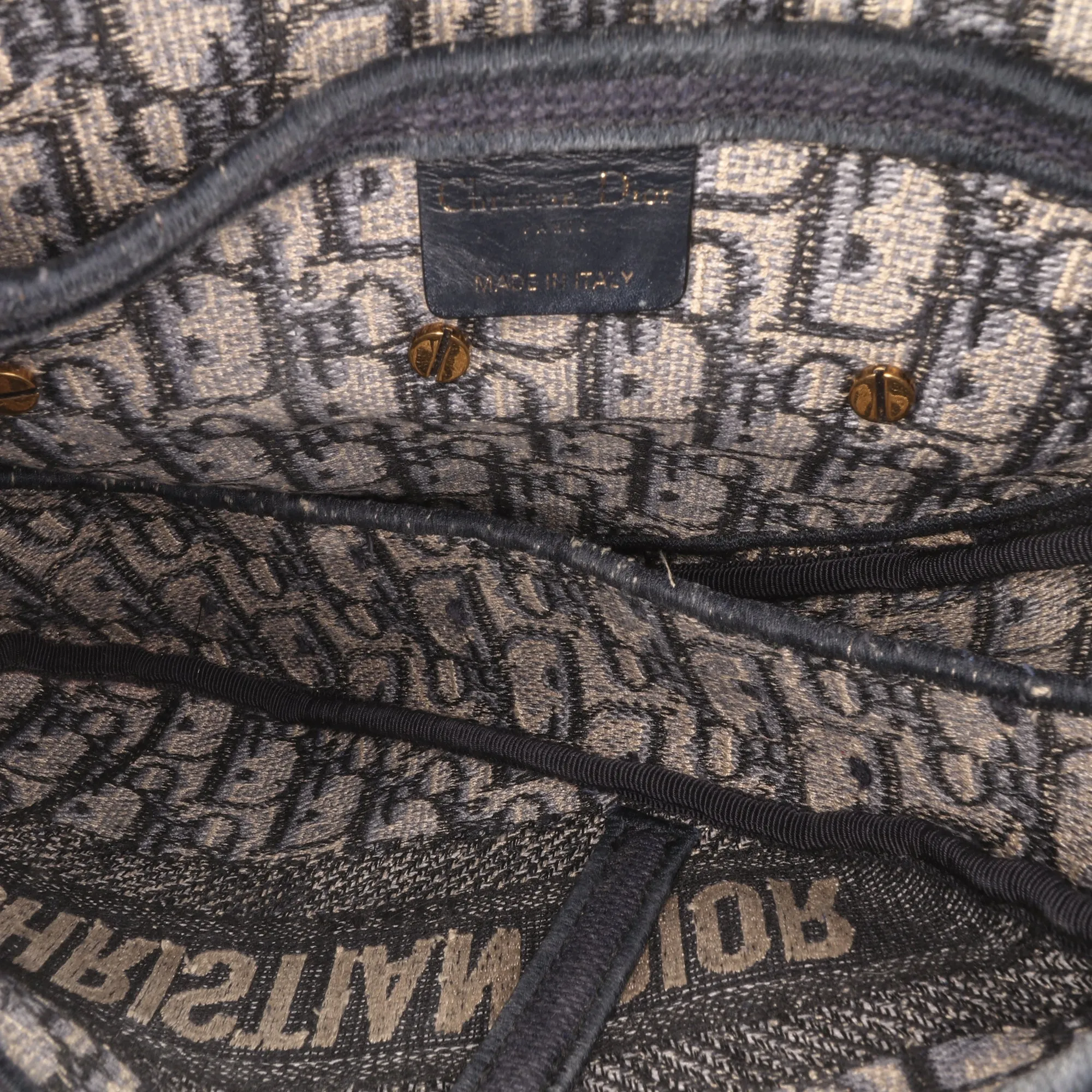 Oblique Embroidered Canvas Saddle Bag