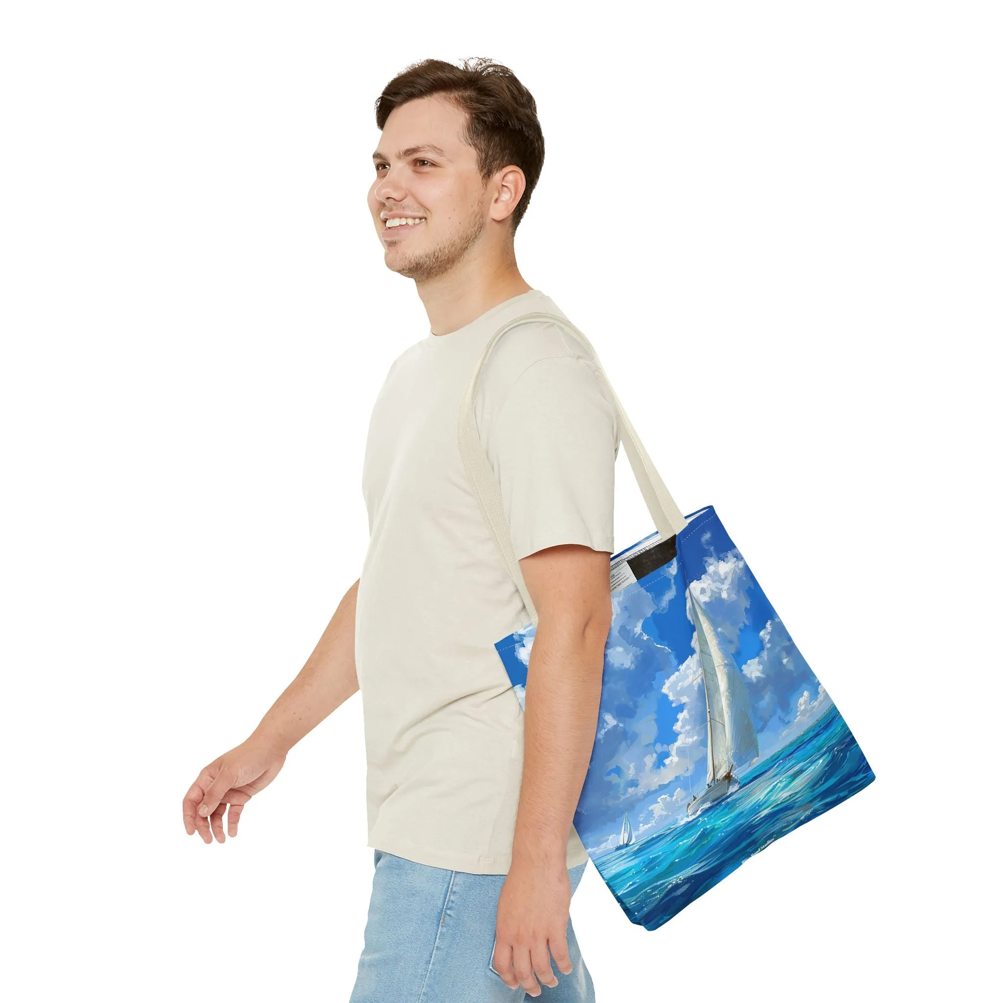 Ocean Breeze Sailing Tote Bag - Set Sail in Style - Catch the Wind and Waves! Available in 3 sizes.