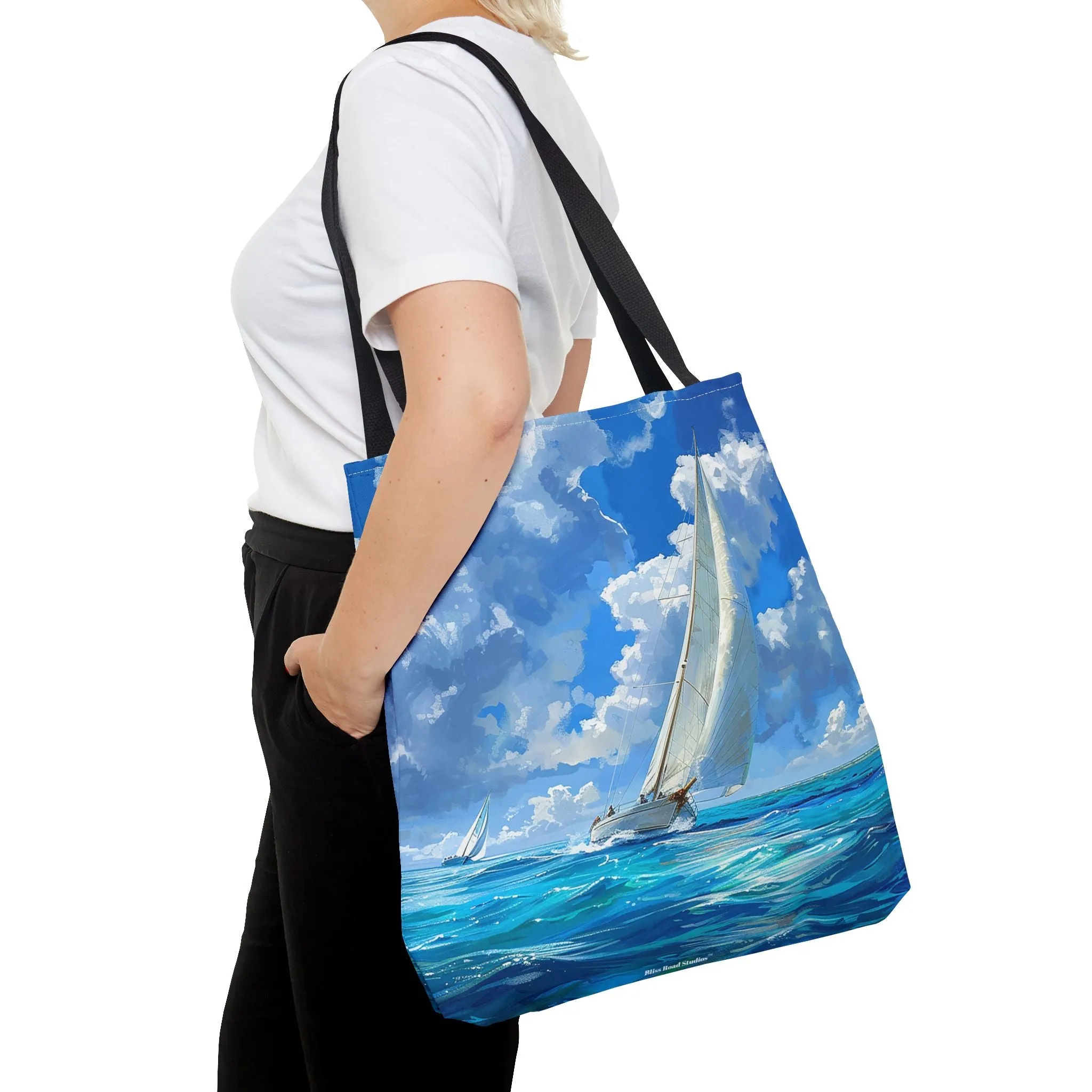Ocean Breeze Sailing Tote Bag - Set Sail in Style - Catch the Wind and Waves! Available in 3 sizes.