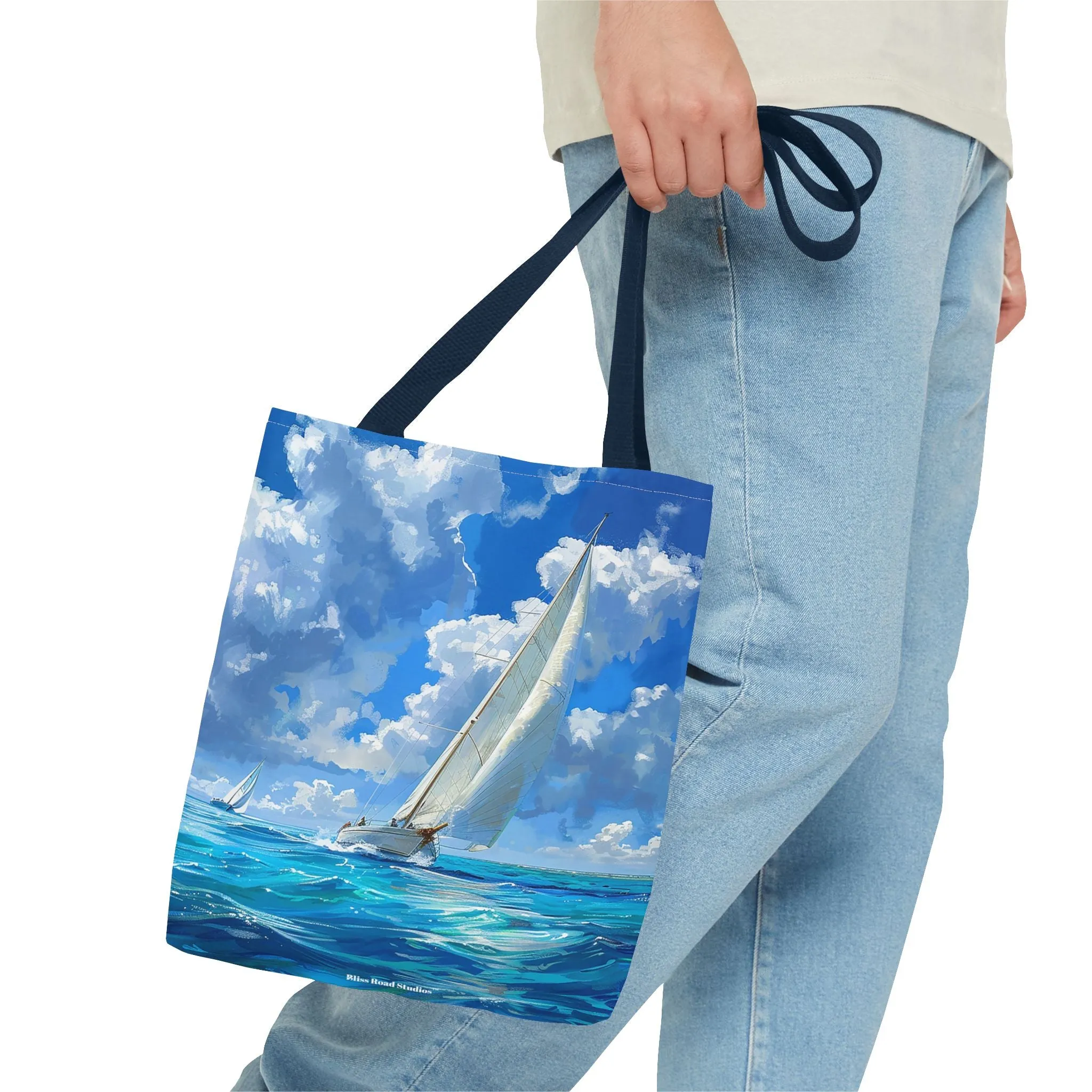 Ocean Breeze Sailing Tote Bag - Set Sail in Style - Catch the Wind and Waves! Available in 3 sizes.