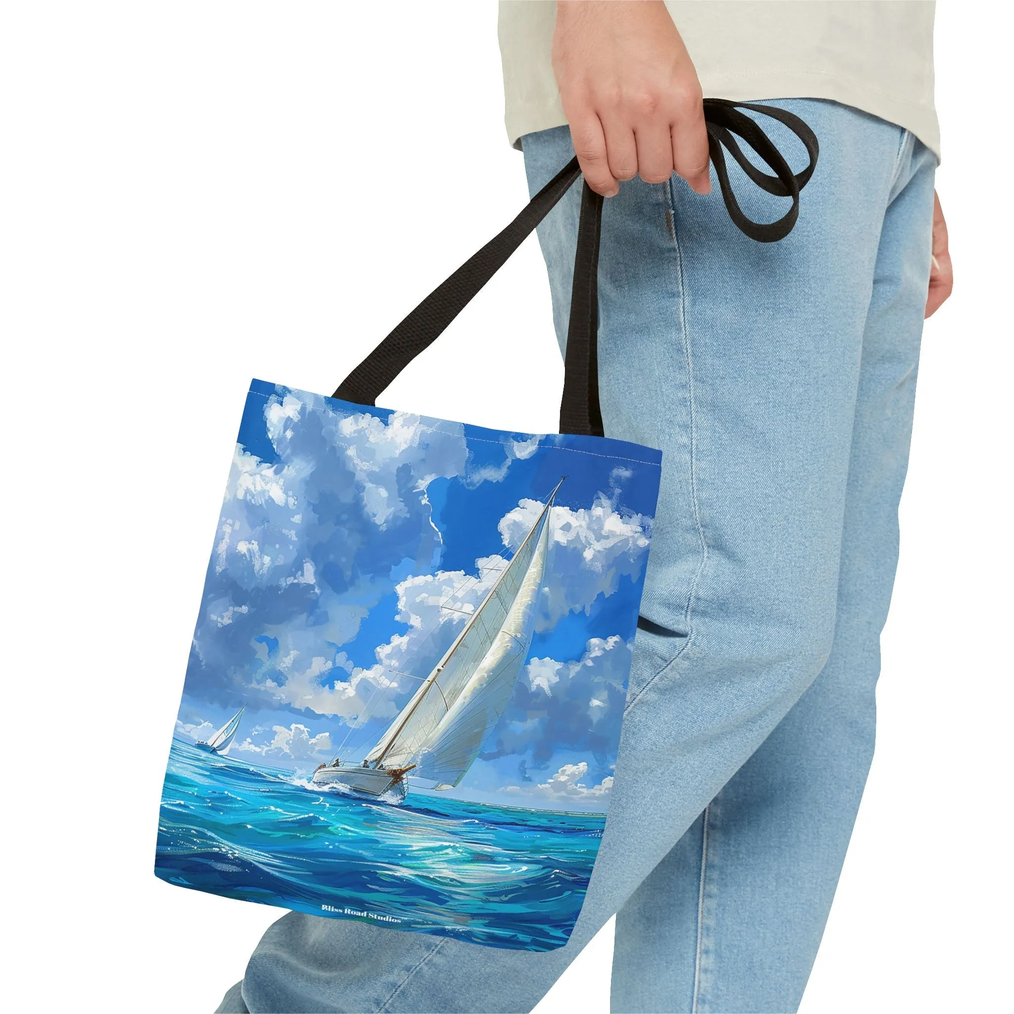 Ocean Breeze Sailing Tote Bag - Set Sail in Style - Catch the Wind and Waves! Available in 3 sizes.