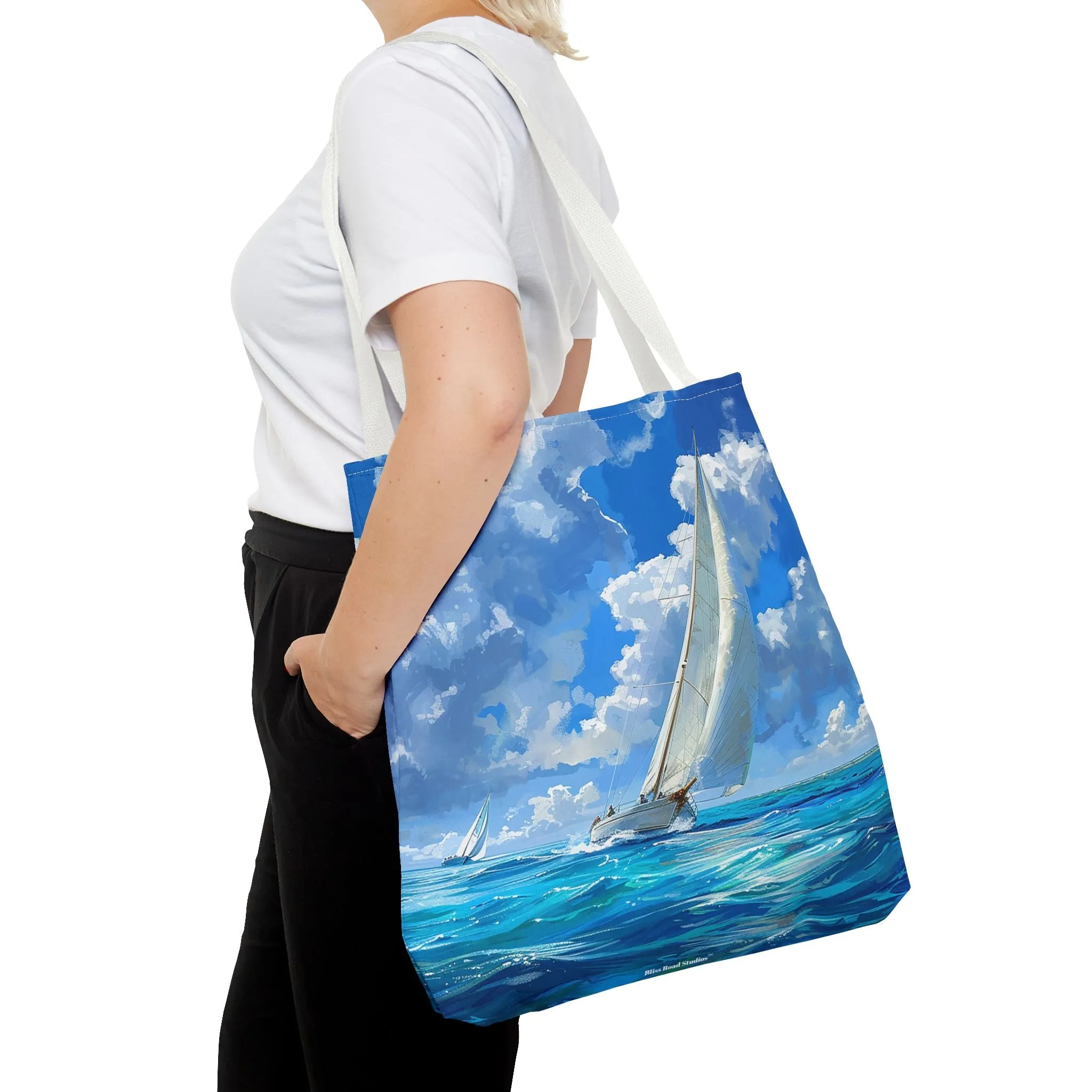 Ocean Breeze Sailing Tote Bag - Set Sail in Style - Catch the Wind and Waves! Available in 3 sizes.