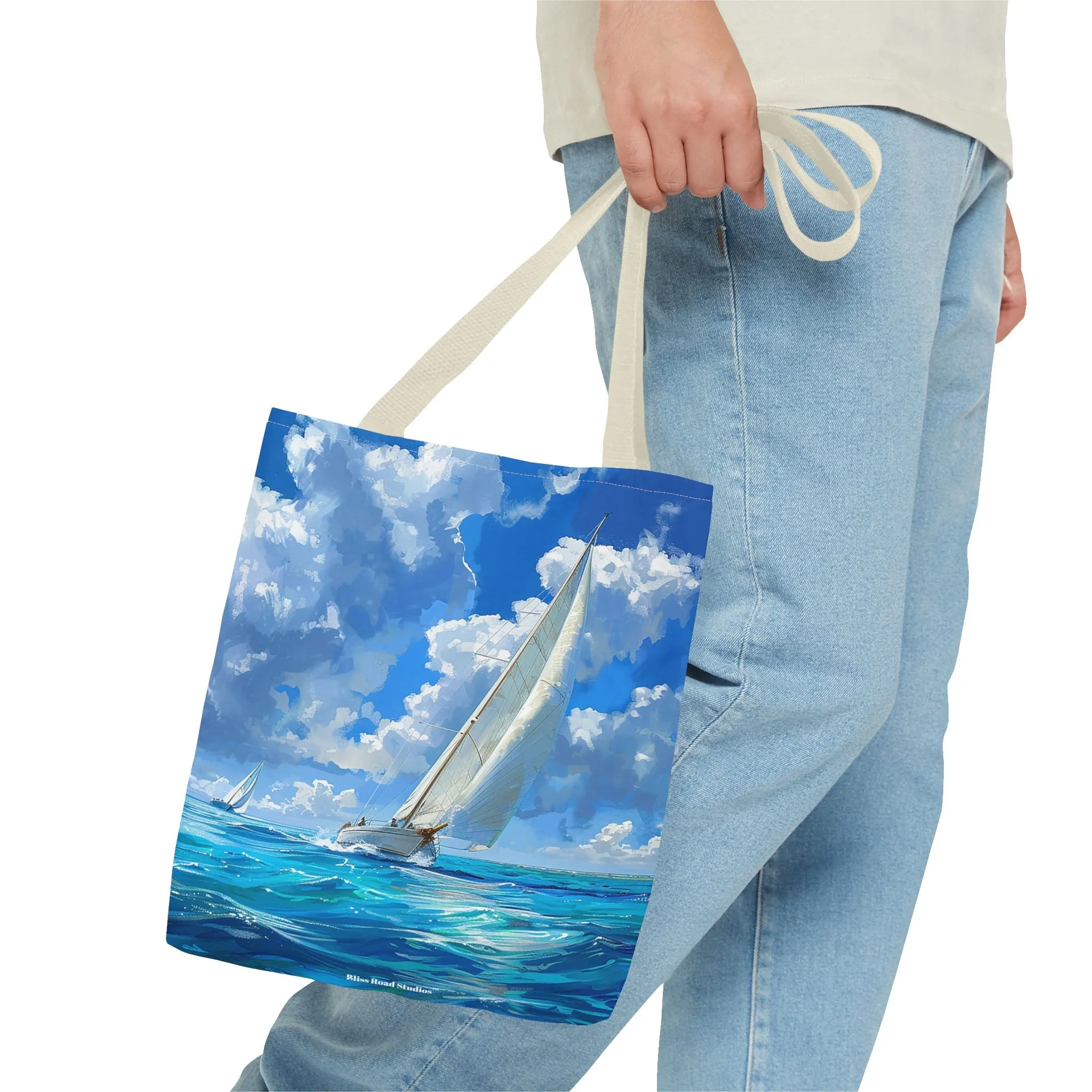 Ocean Breeze Sailing Tote Bag - Set Sail in Style - Catch the Wind and Waves! Available in 3 sizes.