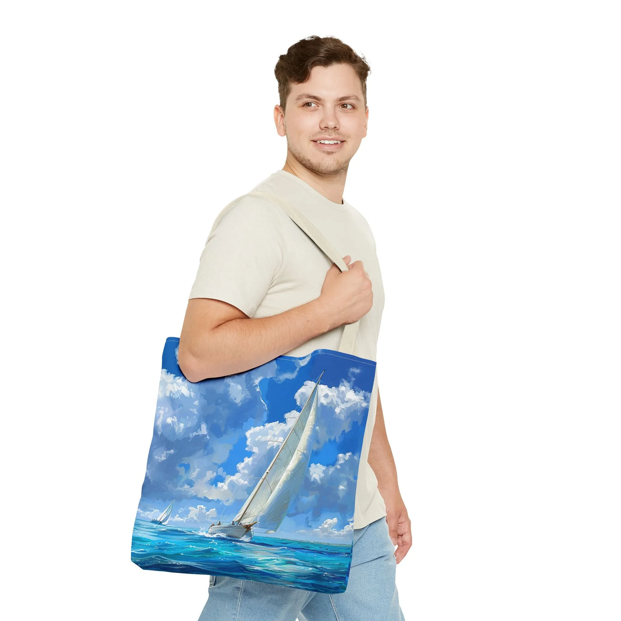 Ocean Breeze Sailing Tote Bag - Set Sail in Style - Catch the Wind and Waves! Available in 3 sizes.