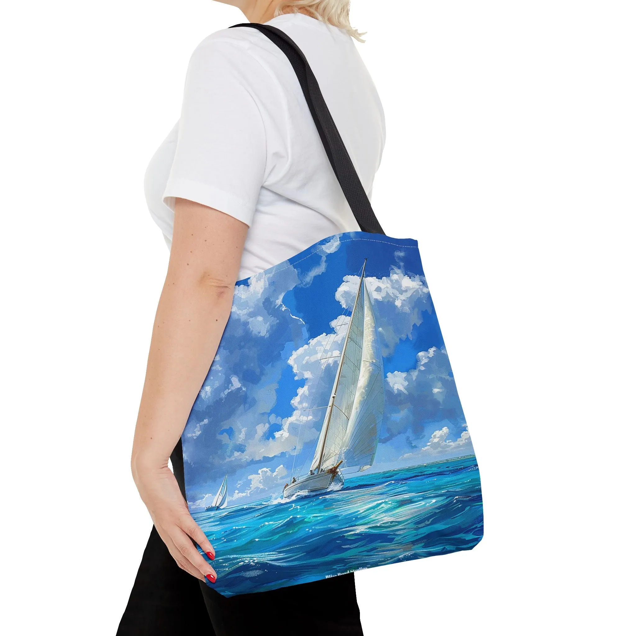 Ocean Breeze Sailing Tote Bag - Set Sail in Style - Catch the Wind and Waves! Available in 3 sizes.