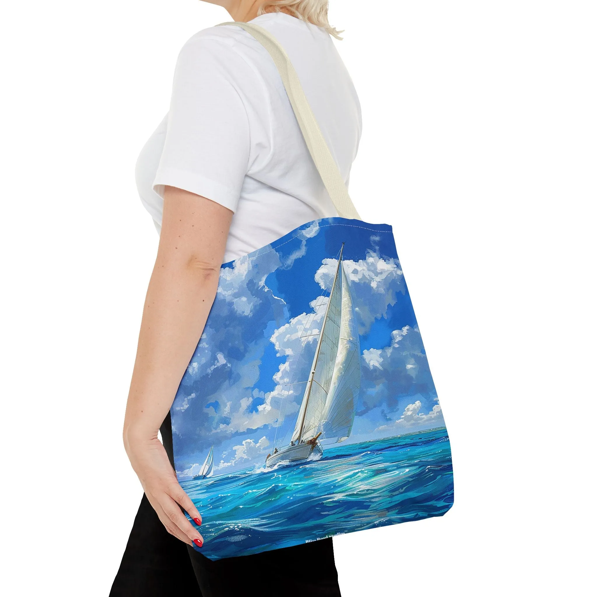 Ocean Breeze Sailing Tote Bag - Set Sail in Style - Catch the Wind and Waves! Available in 3 sizes.