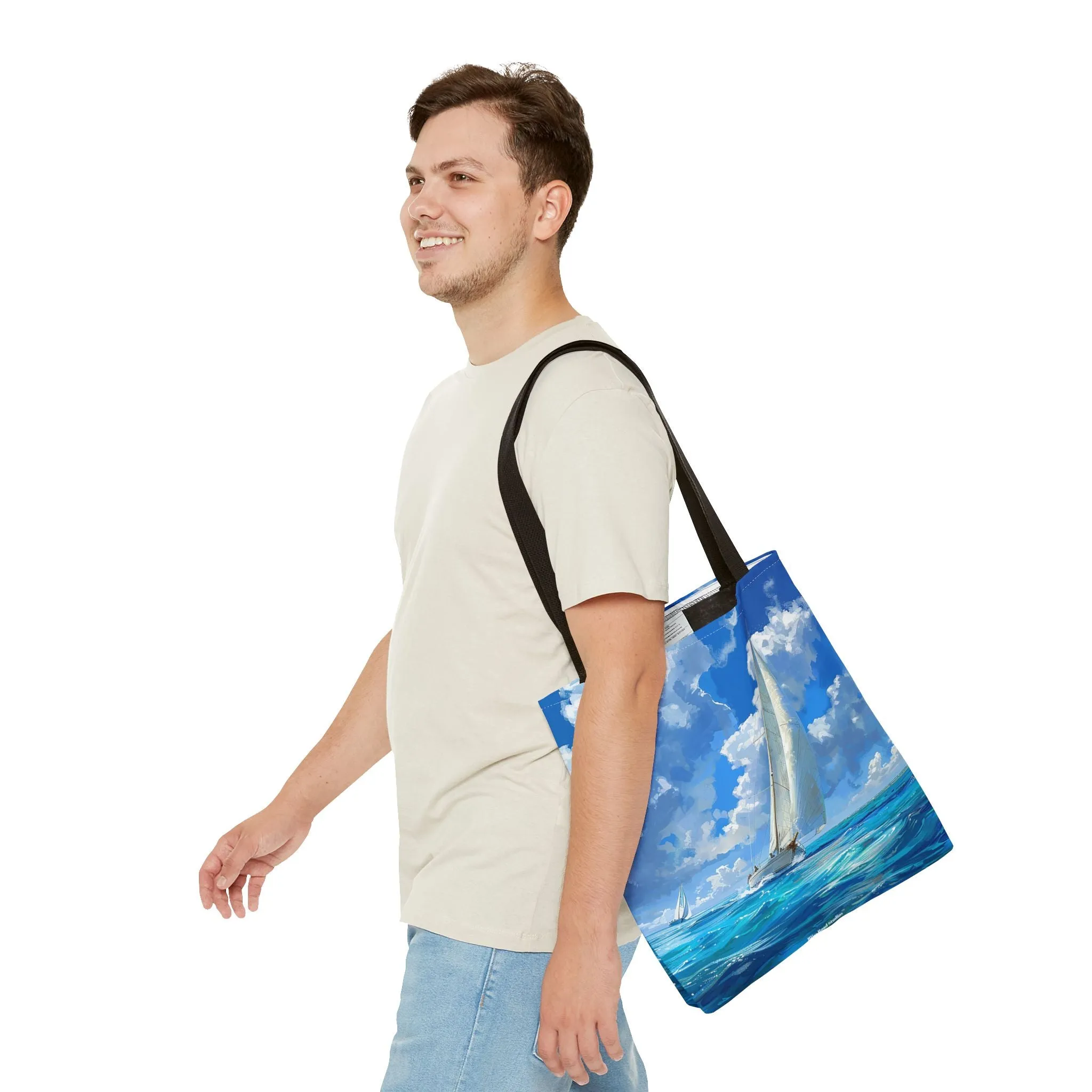 Ocean Breeze Sailing Tote Bag - Set Sail in Style - Catch the Wind and Waves! Available in 3 sizes.