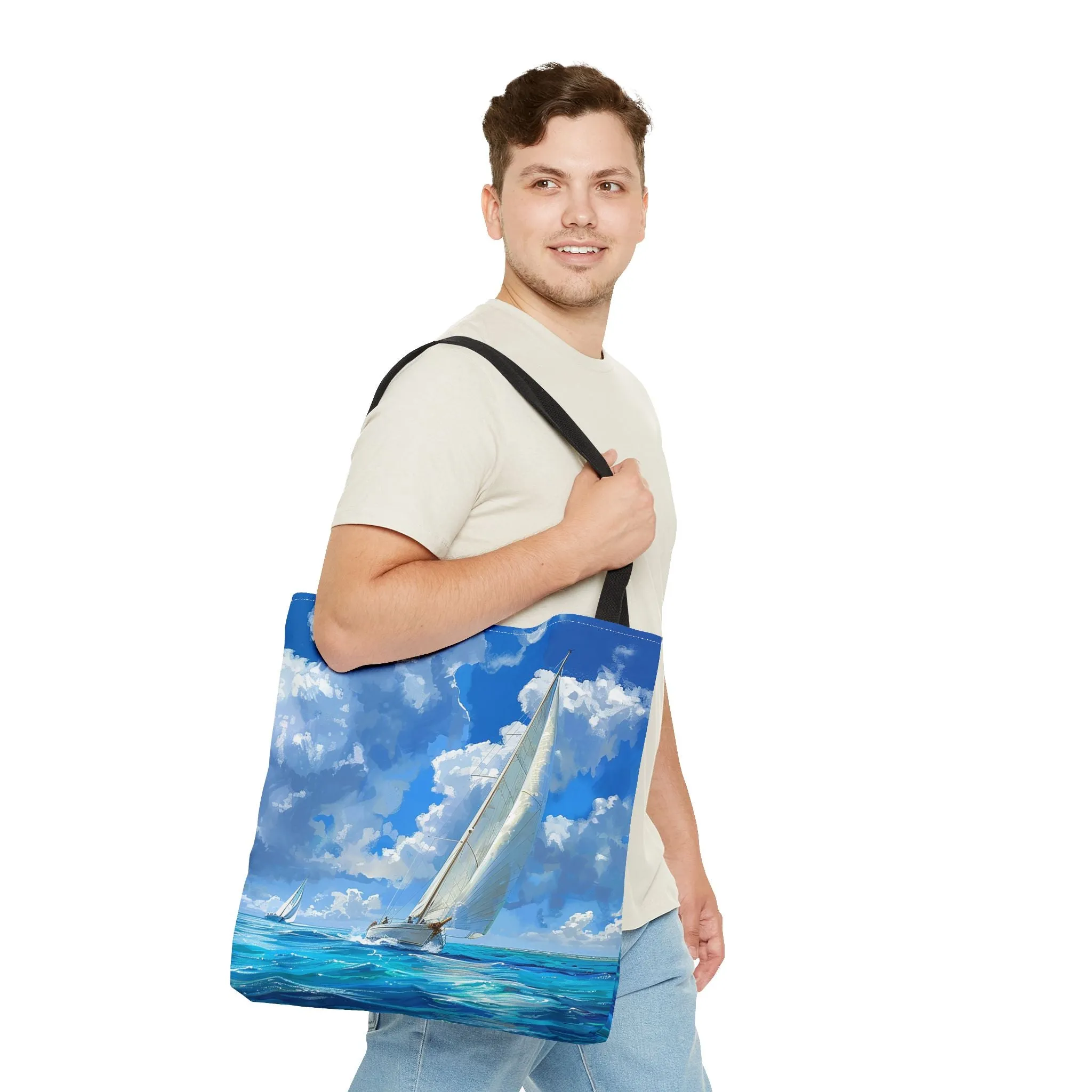 Ocean Breeze Sailing Tote Bag - Set Sail in Style - Catch the Wind and Waves! Available in 3 sizes.
