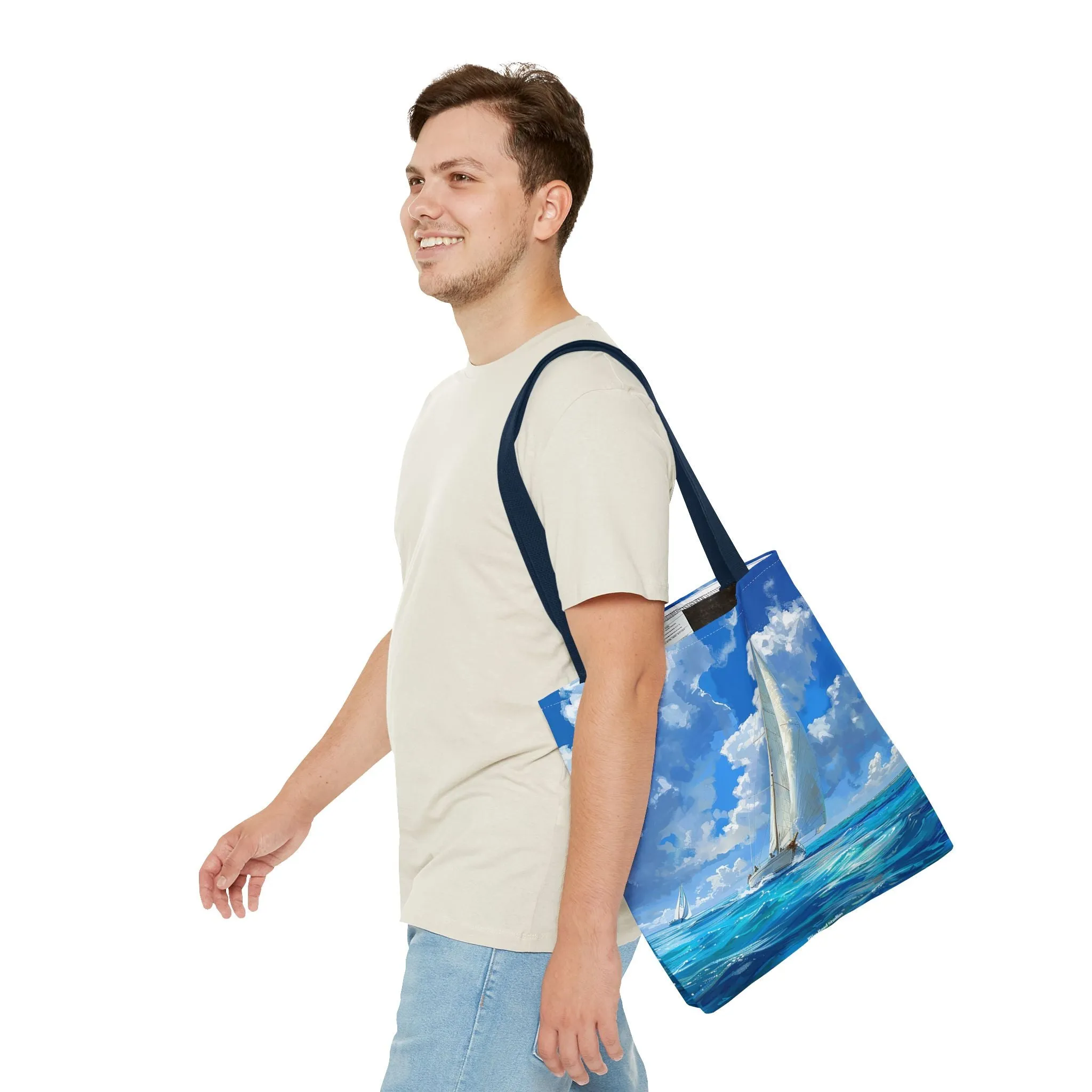 Ocean Breeze Sailing Tote Bag - Set Sail in Style - Catch the Wind and Waves! Available in 3 sizes.
