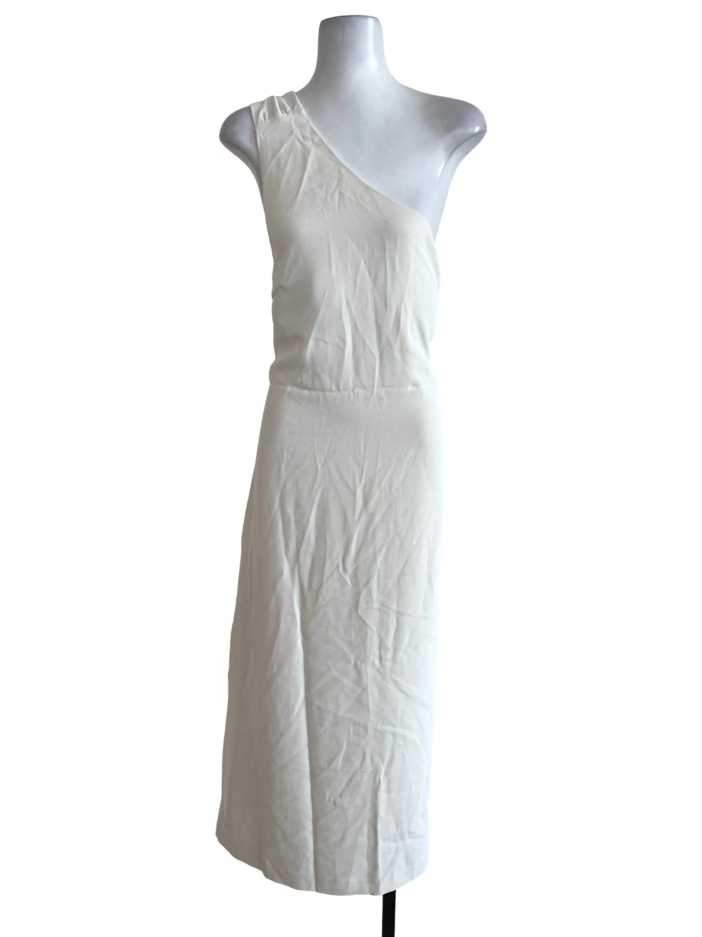Off White One Shoulder Dress