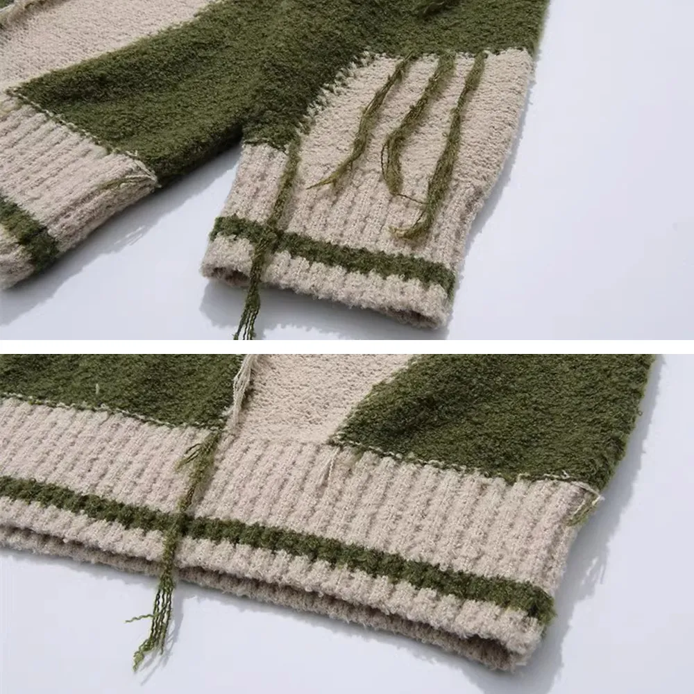 OOC' Contrast Color Tassels Sweater