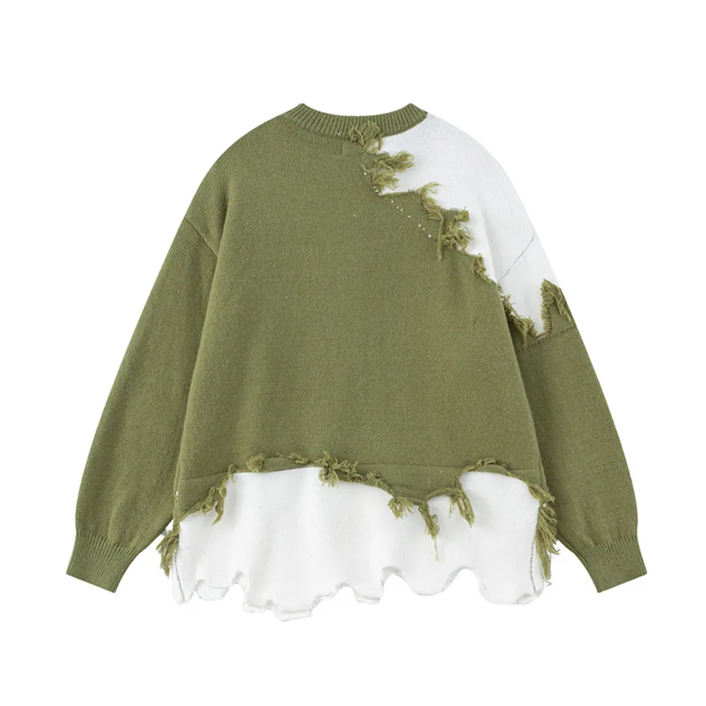 OOC' Irregular Tattered Tassels Sweater