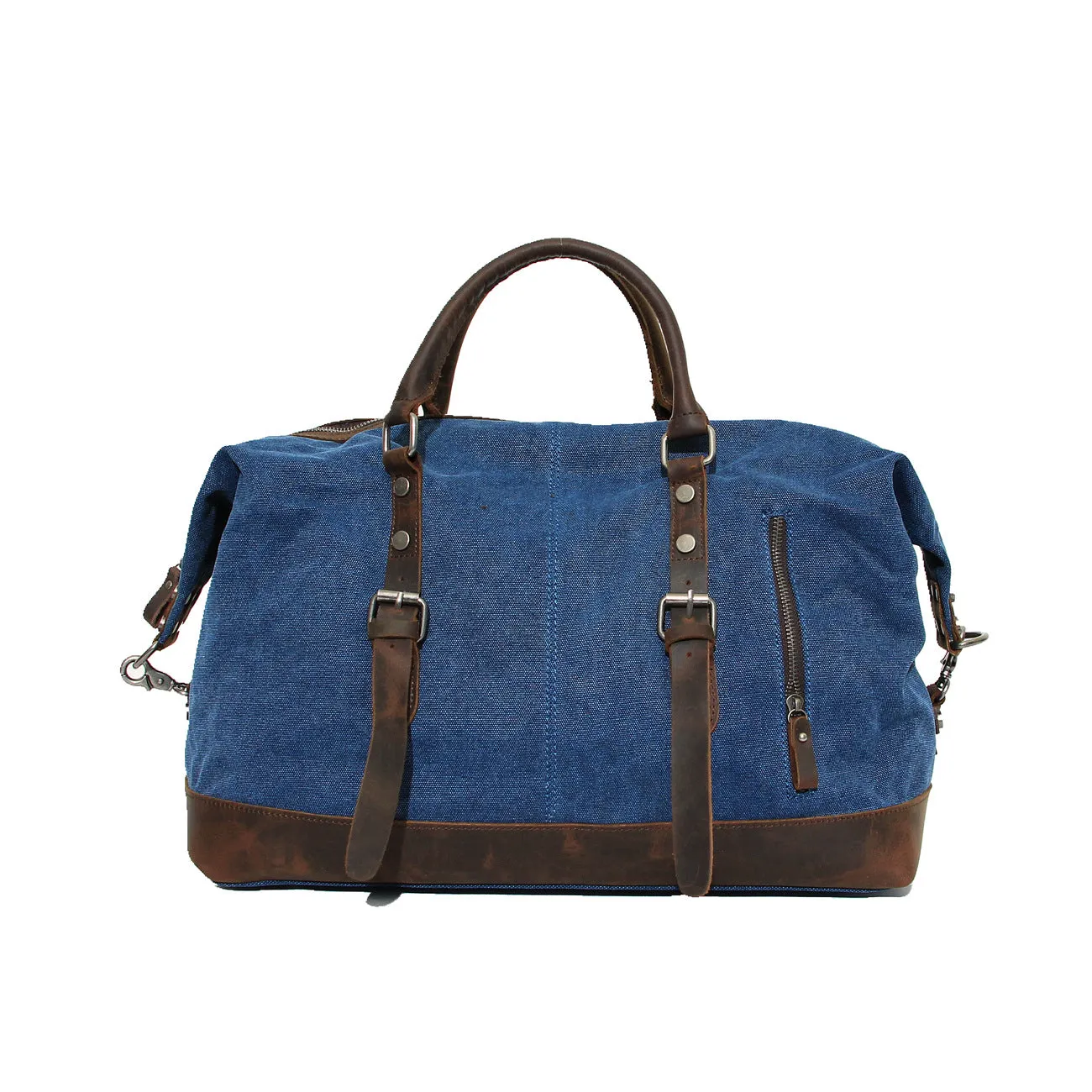 Oversized Canvas Duffle Bag with Leather Trim, Travel Bags for Men