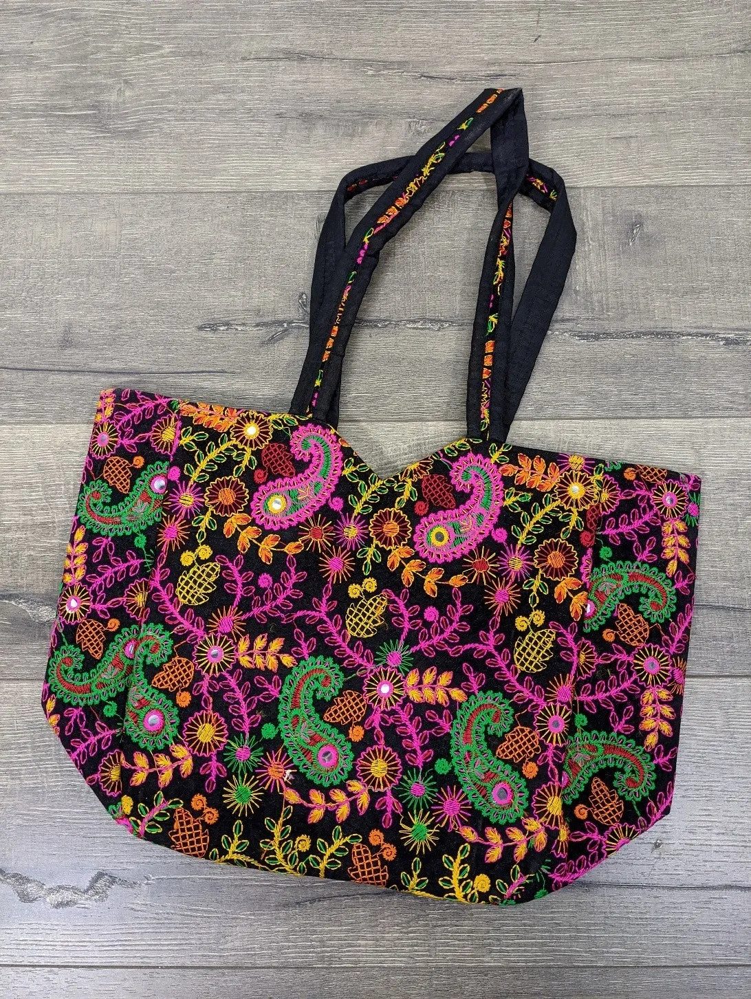 Paisley Embroidered Shopping Bag