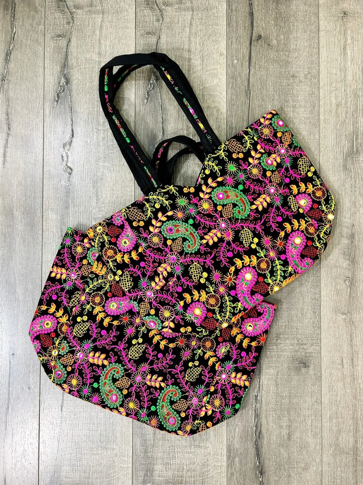 Paisley Embroidered Shopping Bag