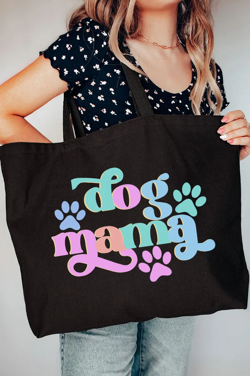 Pastel Dog Mama Canvas Jumbo Tote