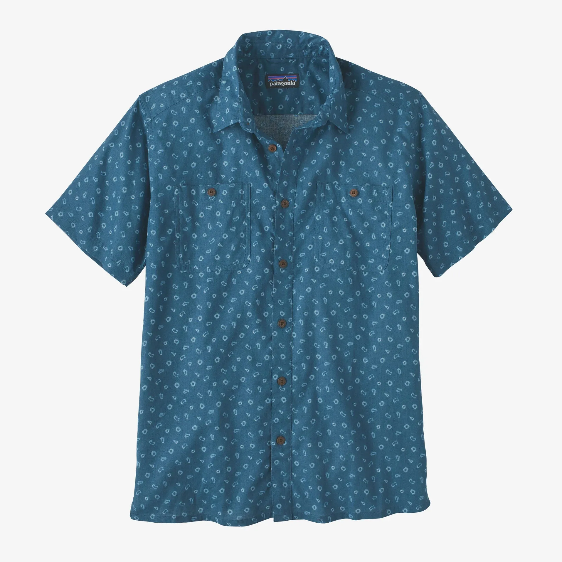 Patagonia M's Back Step Shirt- Hexes: Wavy Blue
