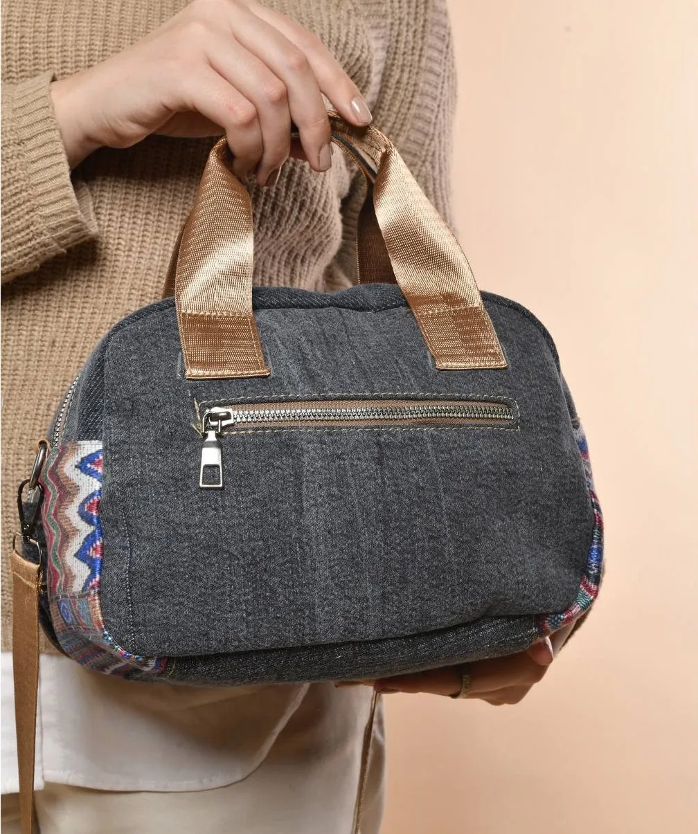 patterned woven Shoulder Bag - Olive