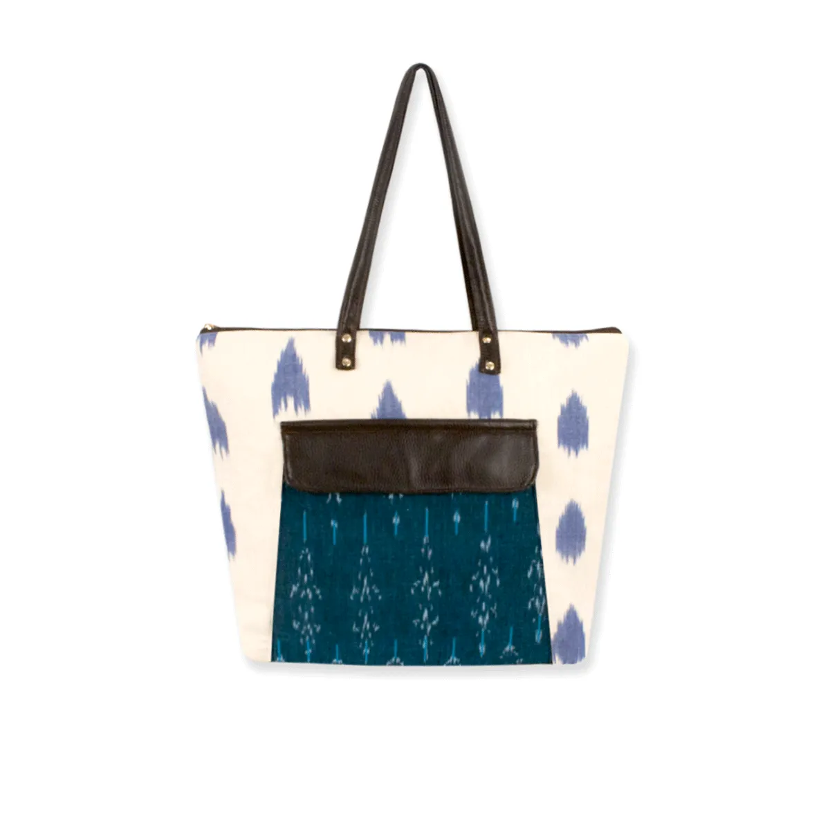 Pearl White Ikat Office Bag