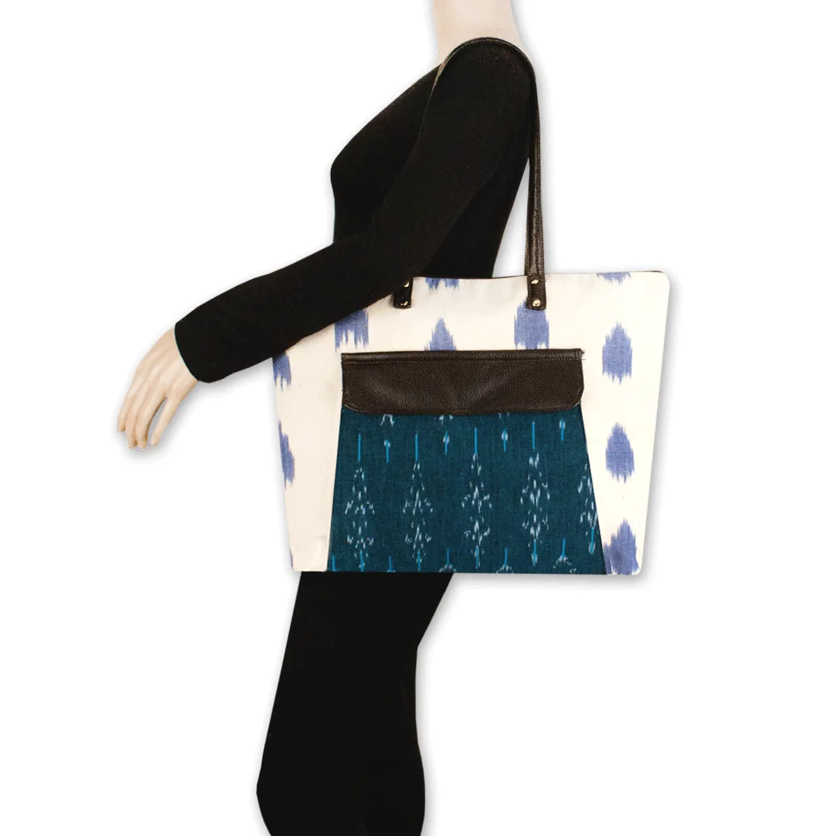 Pearl White Ikat Office Bag