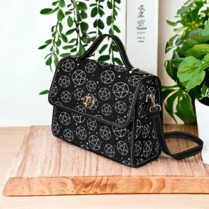 Pentagram Goth Satchel Bag, Pastel Goth Purse, Nu Goth, Occult Symbol, Kawaii Goth, Alternative Girls, Esoteric Symbol, Witchy Vibes