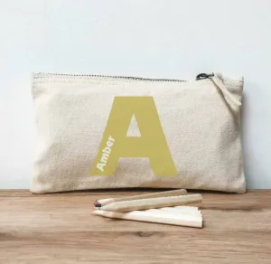 Personalised Pencil Case With Initial and Name