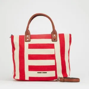 Pierre Cardin Jayjay Grab Handle Canvas Handbag Canvas Red