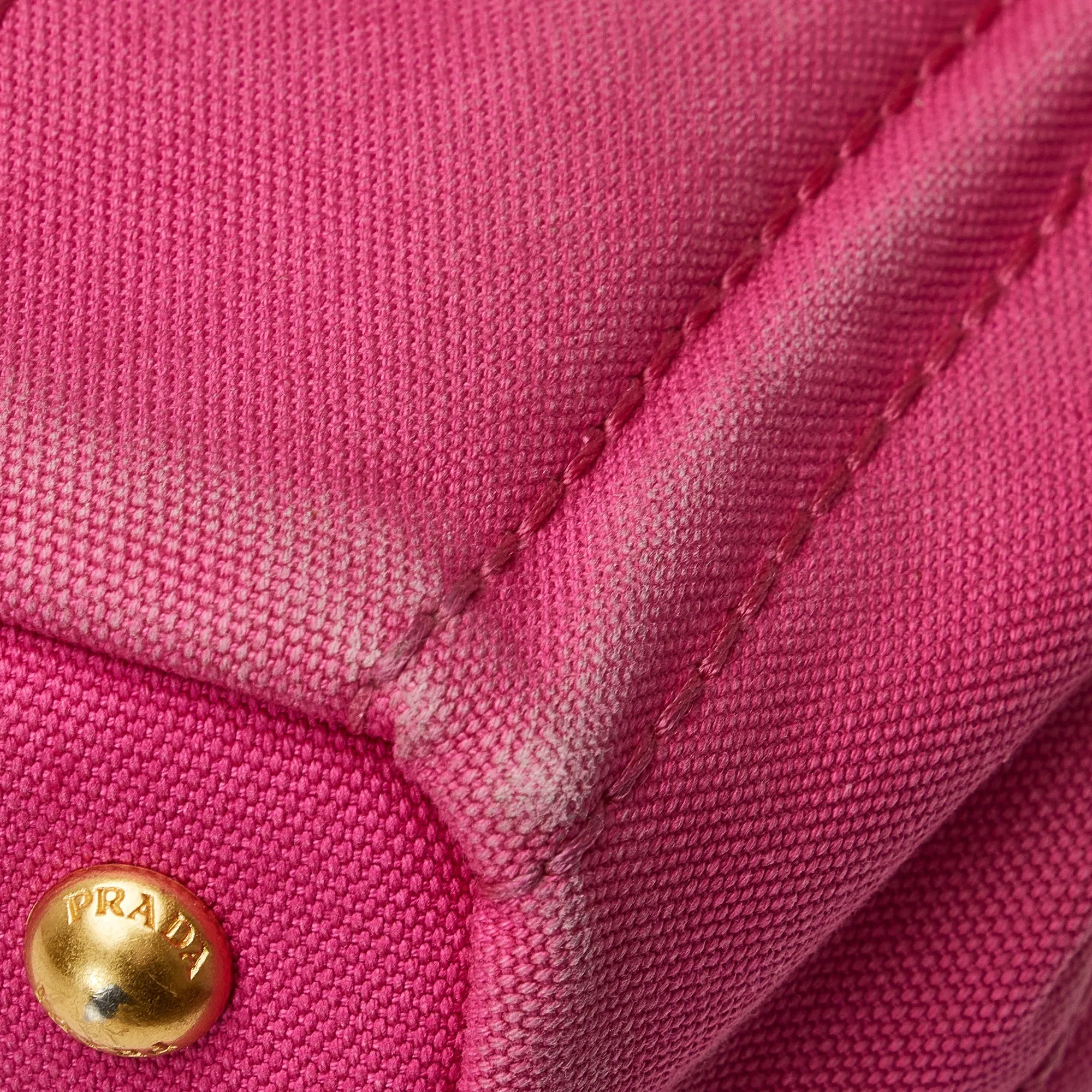 Pink Prada Small Canvas Canapa Logo Satchel