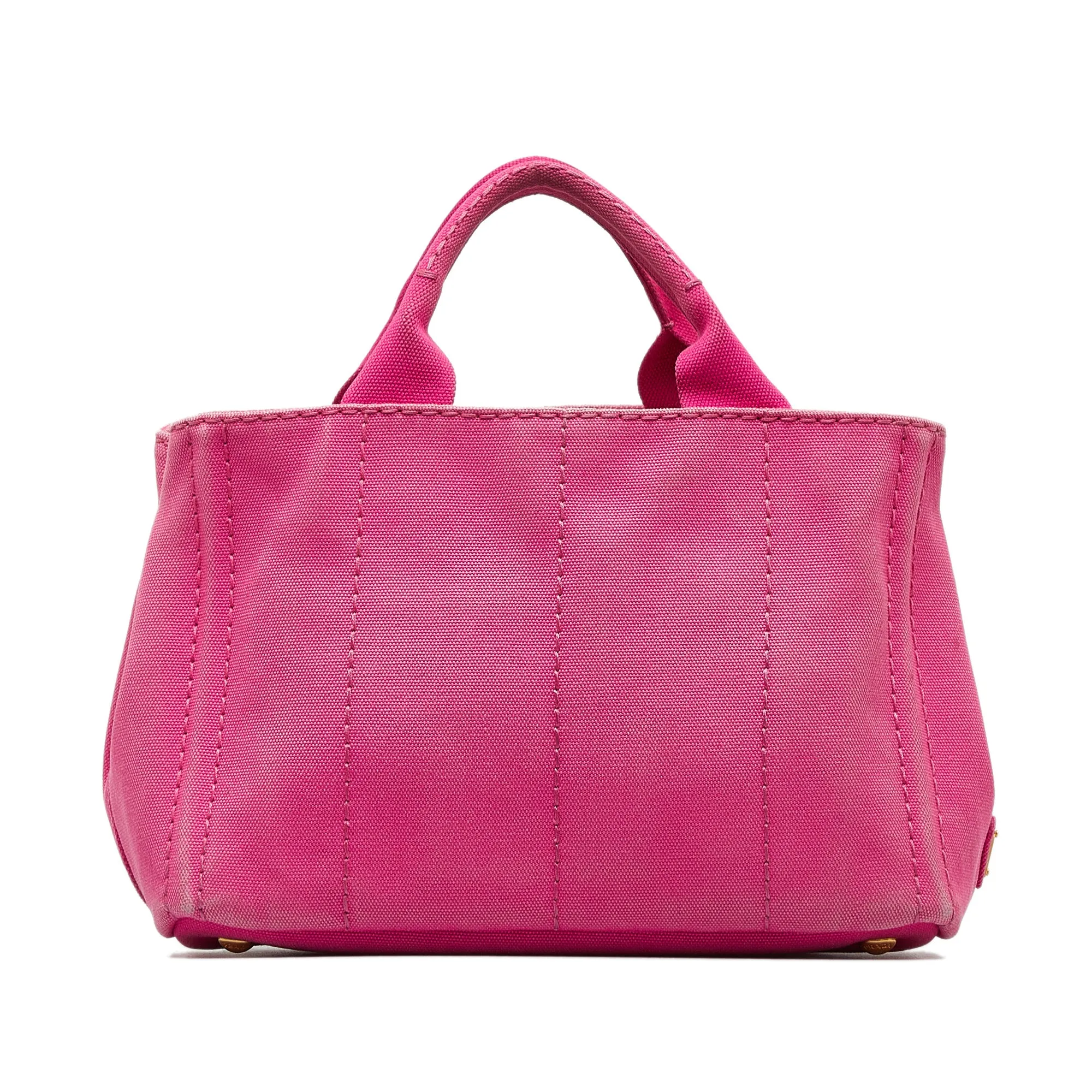 Pink Prada Small Canvas Canapa Logo Satchel
