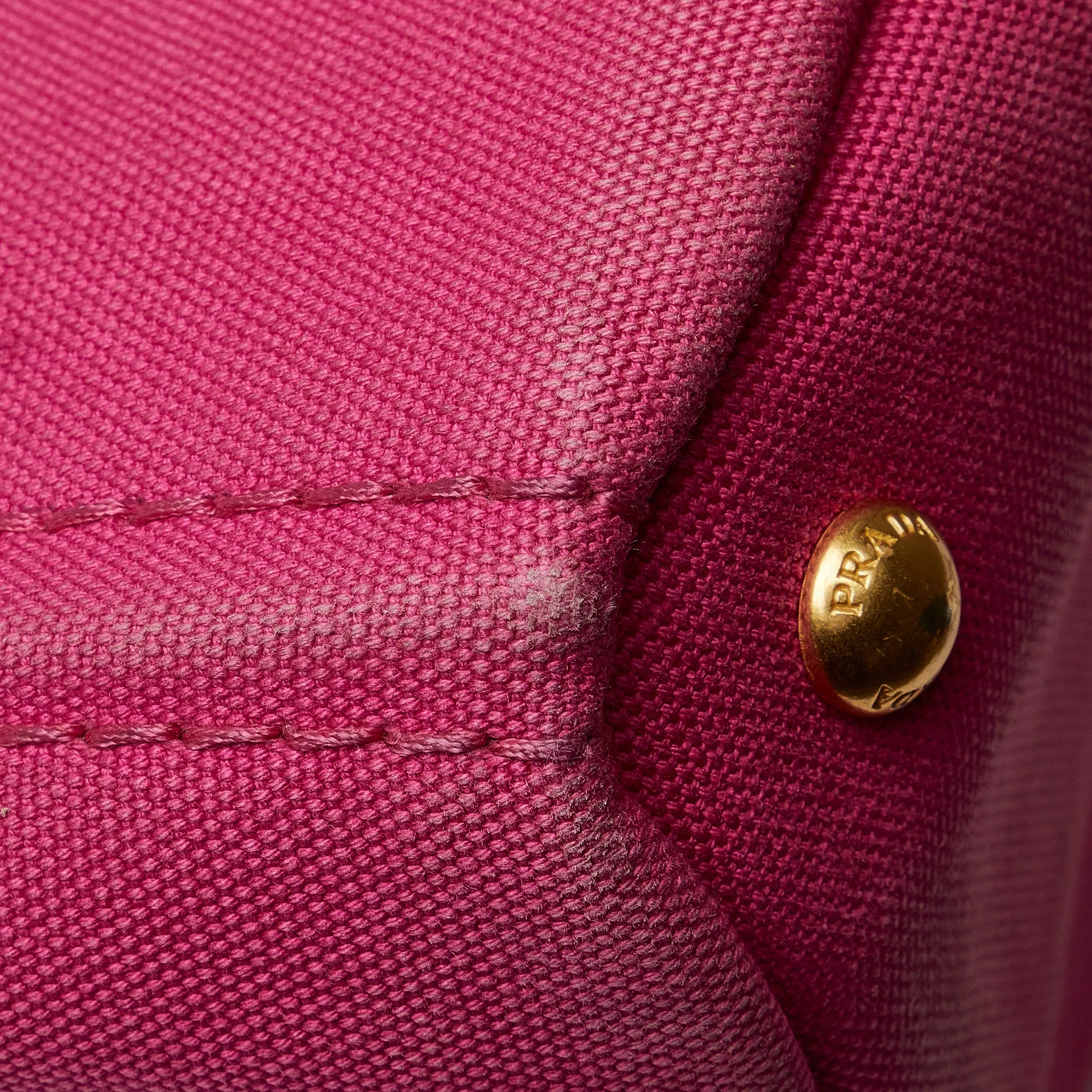 Pink Prada Small Canvas Canapa Logo Satchel