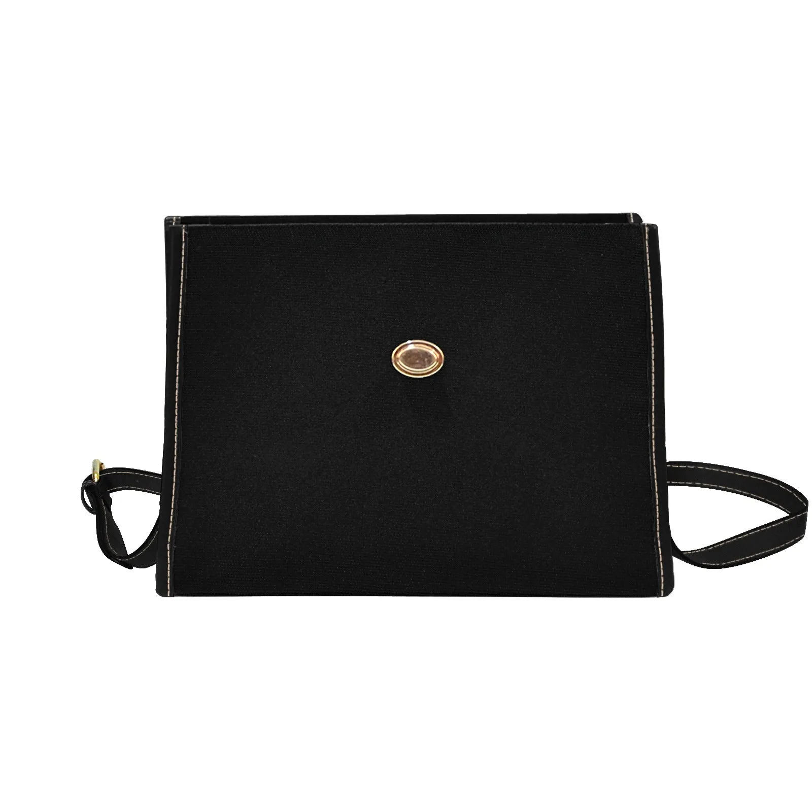 Plain Black Canvas Satchel Purse