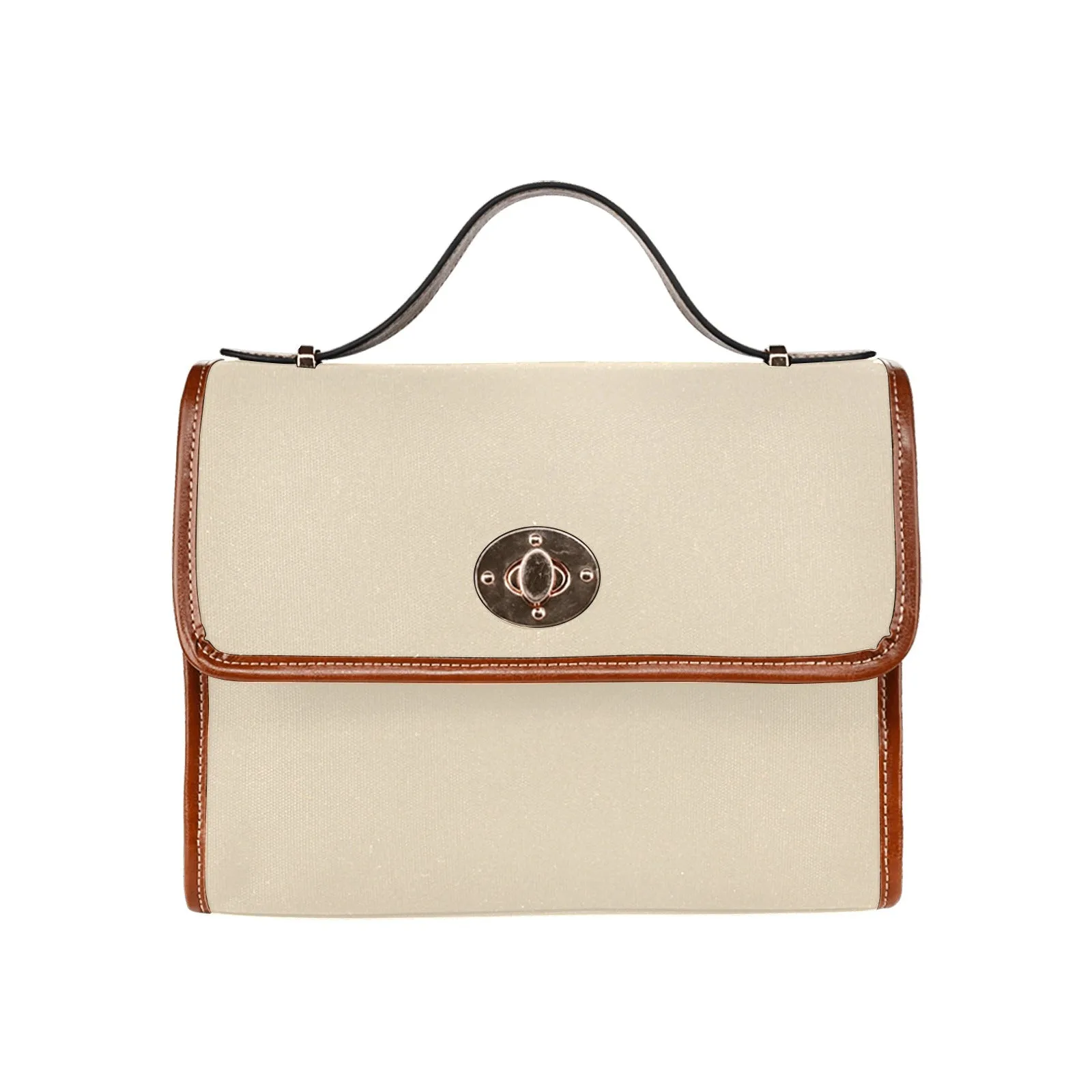 Plain Tan Canvas Satchel Purse