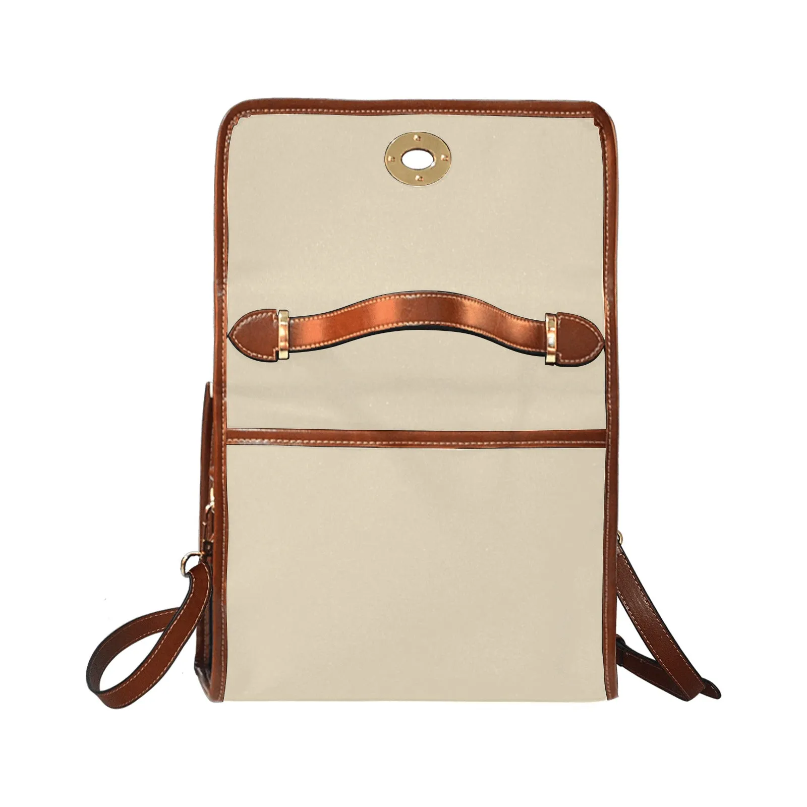 Plain Tan Canvas Satchel Purse