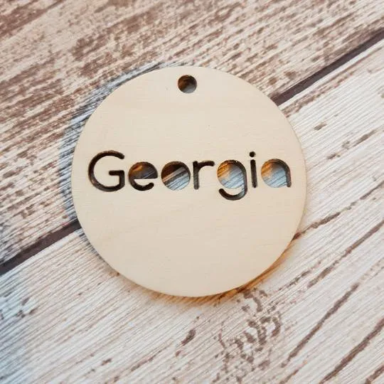 Plywood Circular Name Tag with Shape