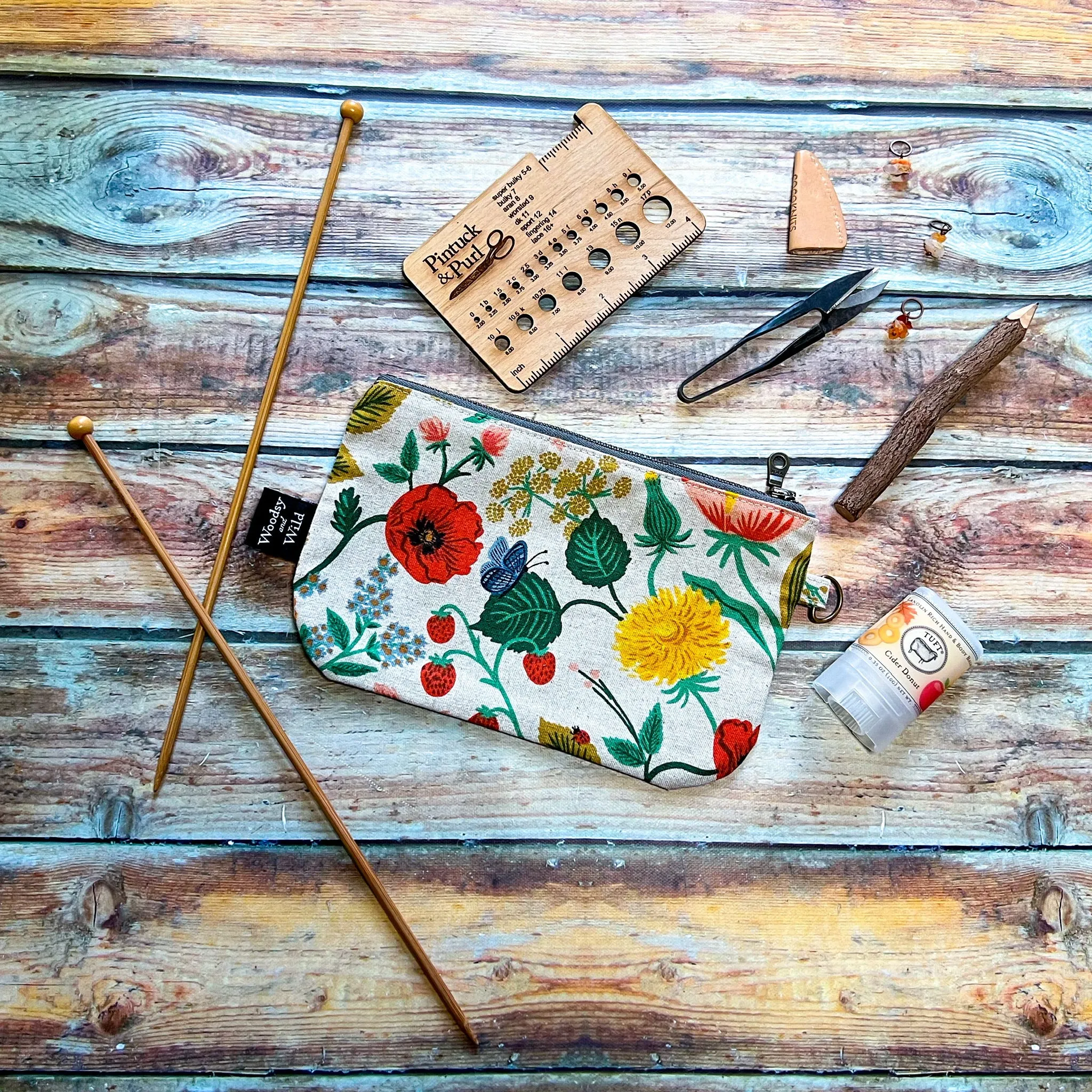 *Poppy Fields*- Signature Zippered Knitting Project Bag