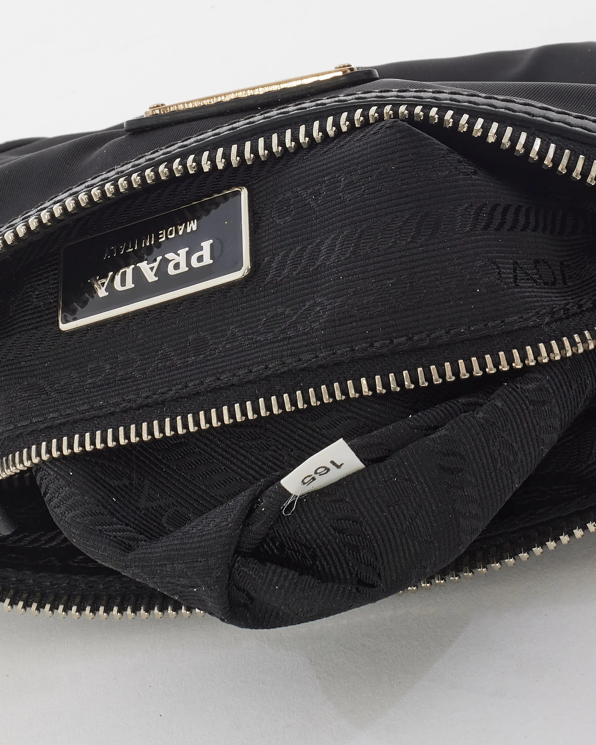 Prada Black Nylon & Leather Chain Mini Shoulder Bag