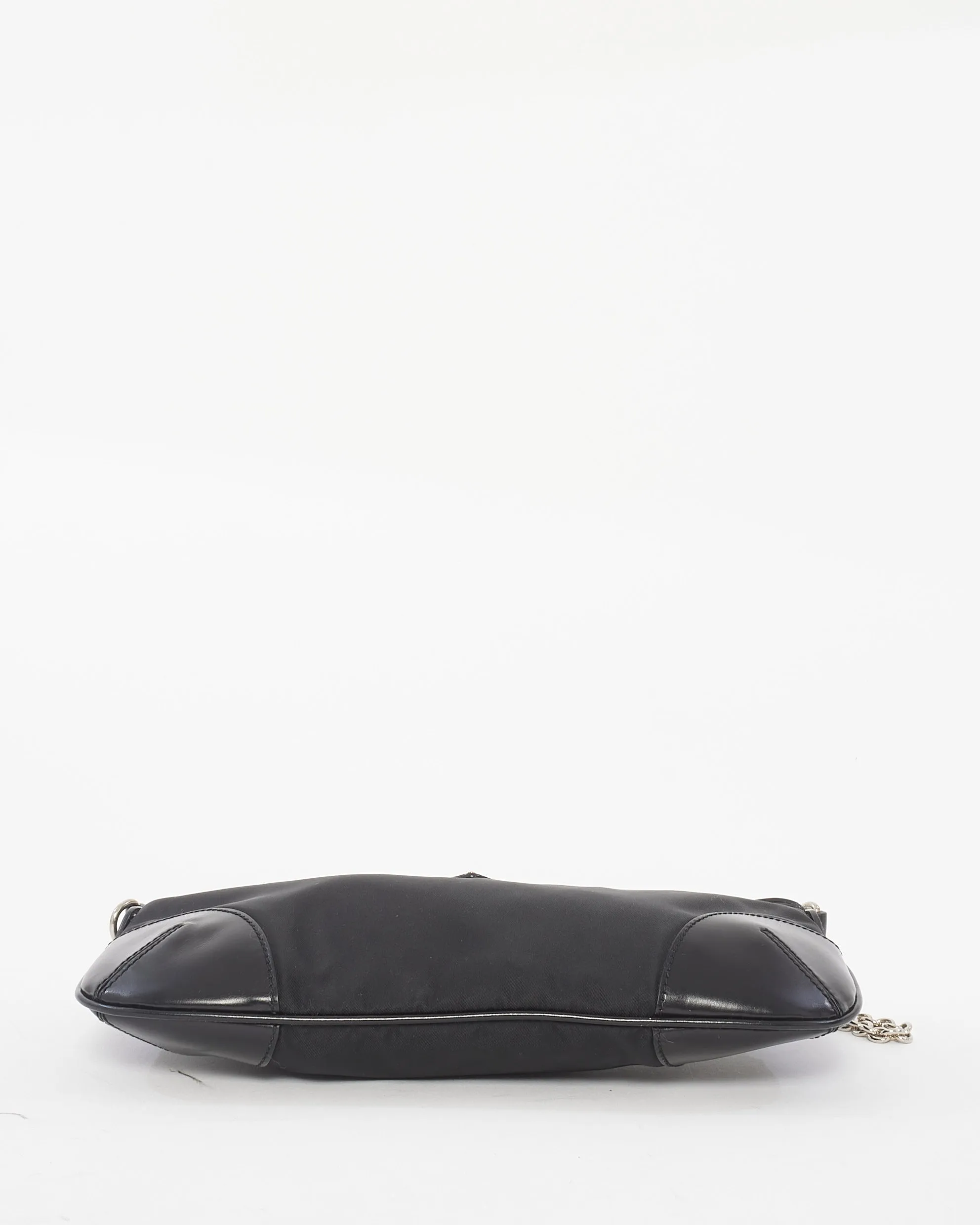 Prada Black Nylon & Leather Chain Mini Shoulder Bag