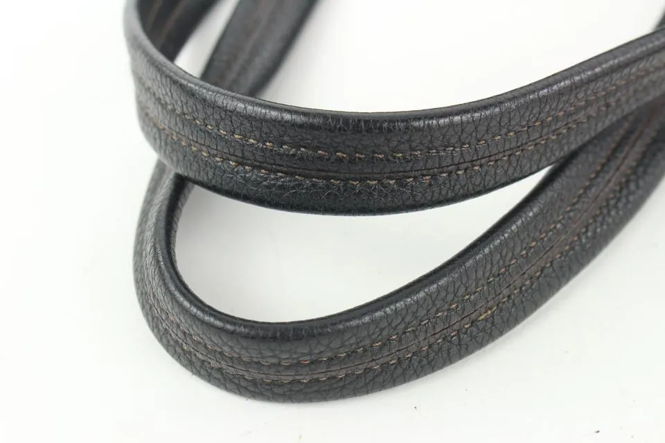 Prada Dark Brown Leather Belt Buckle Tote Bag 455pr62