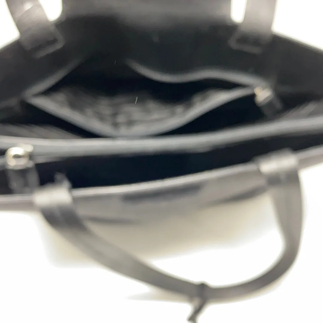 Prada Grey Fabric and Black Leather Top Flap Shoulder Bag