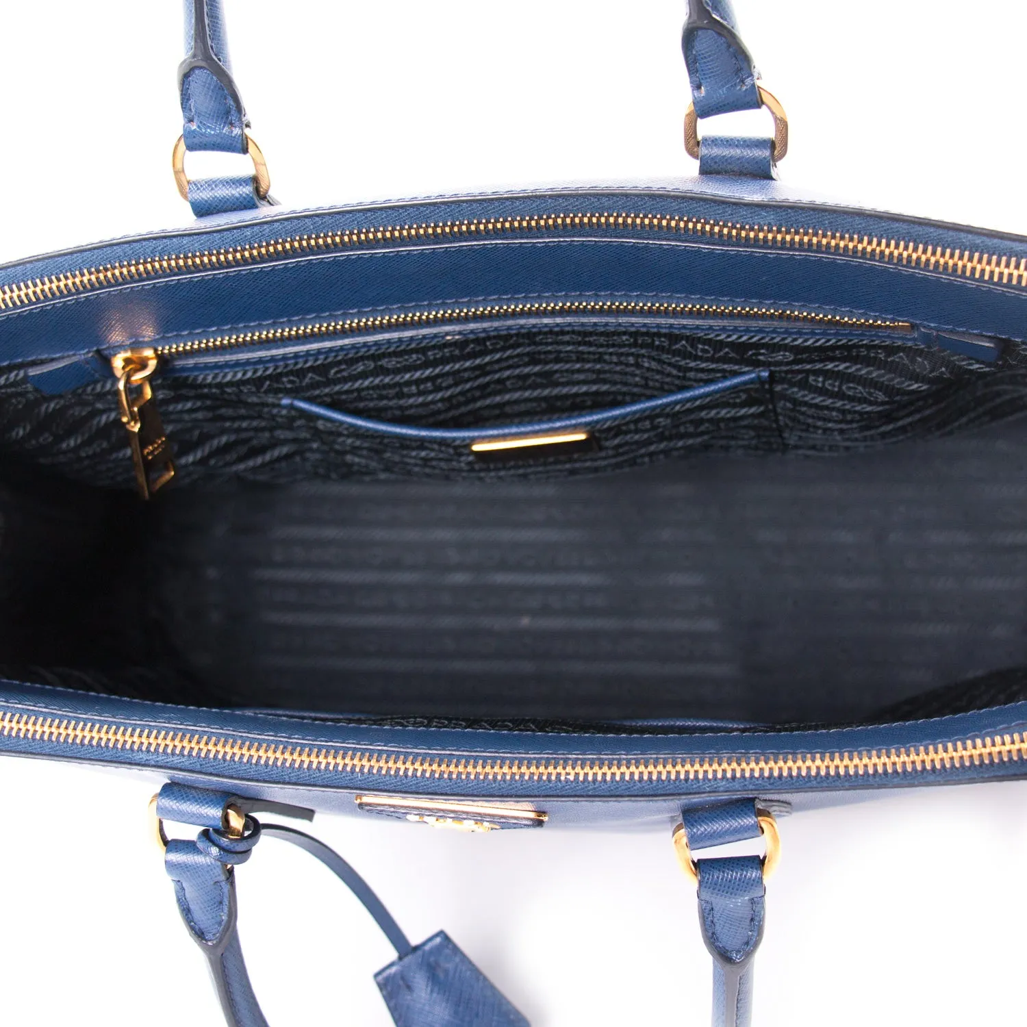Prada Saffiano Lux Double-Zip Tote Bag